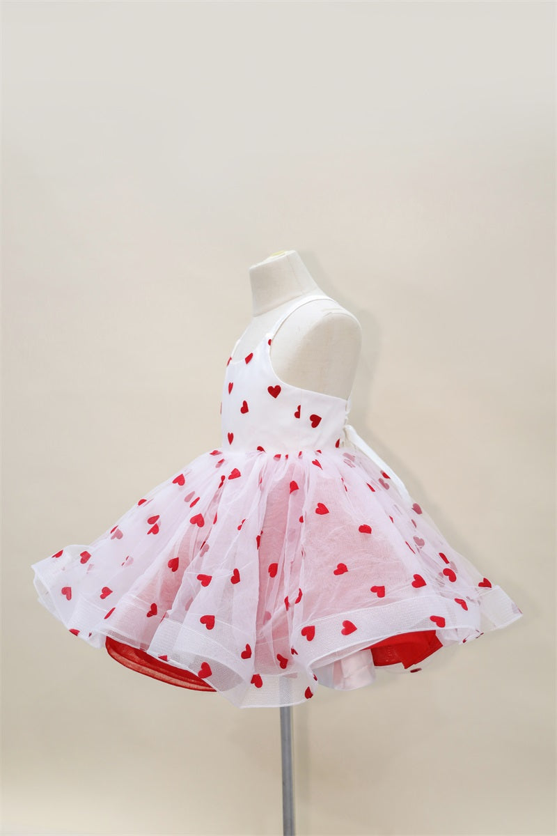 Kate Saint-Valentin Rouge Blanc Maille Robe Enfant Pour la Photographie