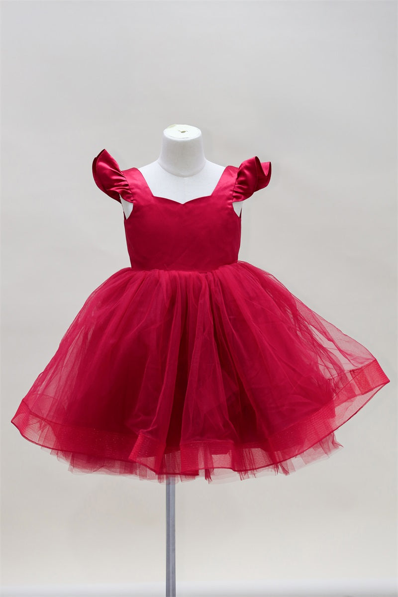 Kate Printemps/Été Saint-Valentin Rouge Maille Robe Enfant Pour la Photographie