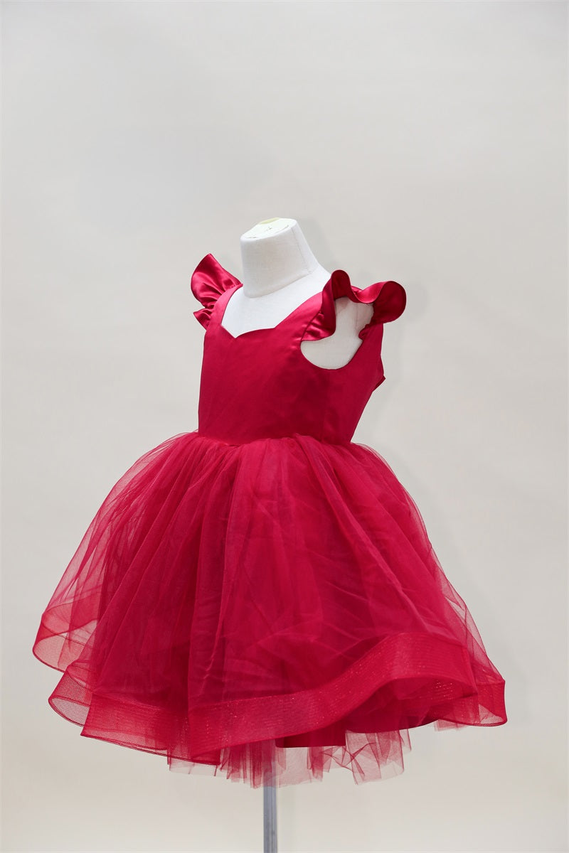 Kate Printemps/Été Saint-Valentin Rouge Maille Robe Enfant Pour la Photographie