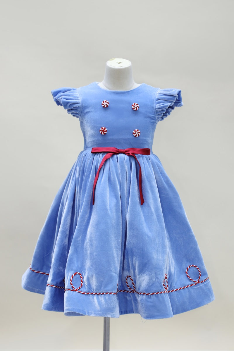 Kate Noël Bleu Manches courtes Robe Enfant Pour la Photographie