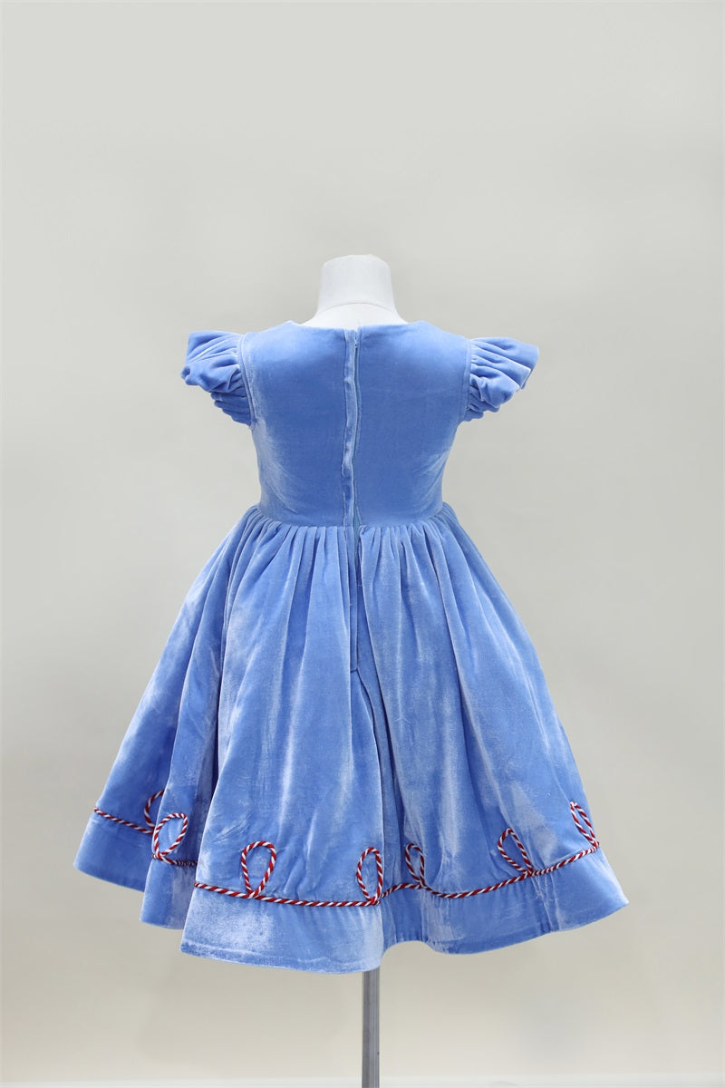 Kate Noël Bleu Manches courtes Robe Enfant Pour la Photographie