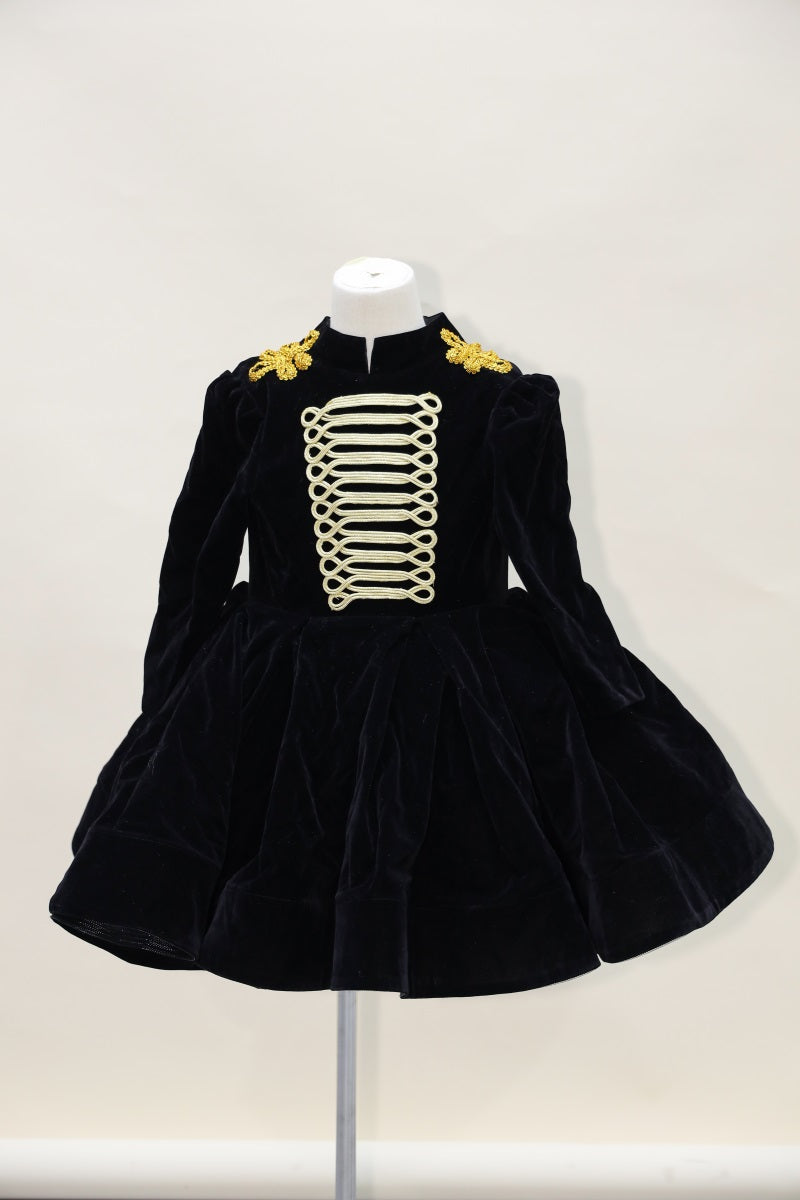 Kate Noir Broderie Manches longues Robe Enfant Pour la Photographie