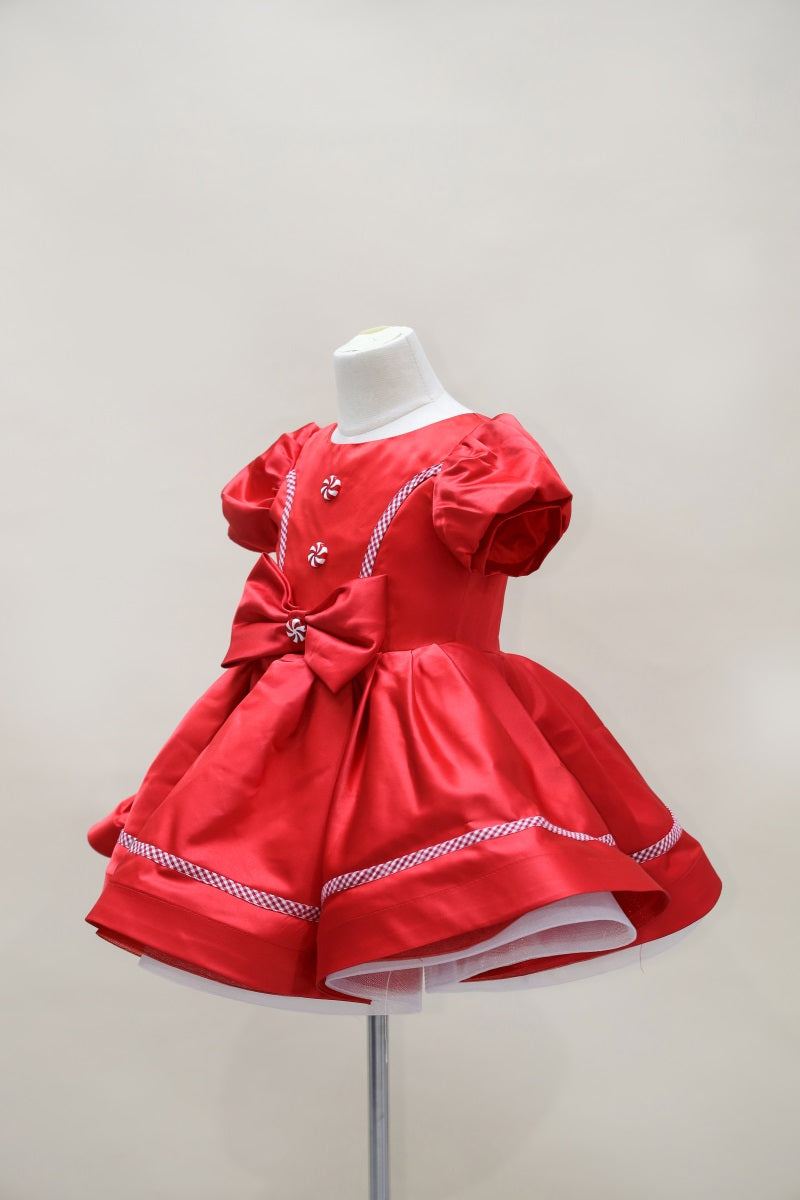 Kate Noël Rouge Manches bouffantes Robe Enfant Pour la Photographie