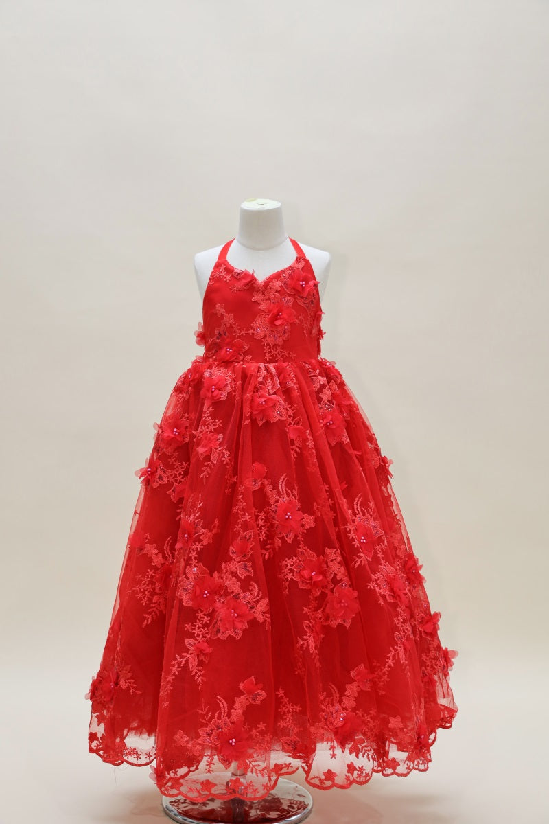 Kate Saint-Valentin Rouge Broderie Robe Enfant Pour la Photographie