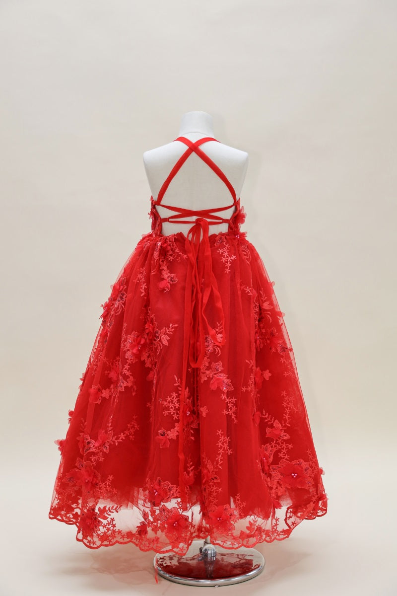 Kate Saint-Valentin Rouge Broderie Robe Enfant Pour la Photographie