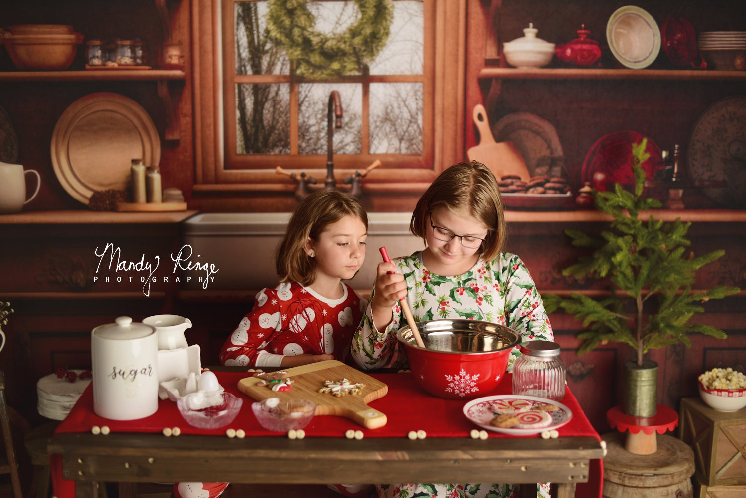 Kate Confortable Noël Cuisine Toile de fond conçue par Mandy Ringe - Kate Backdrop FR