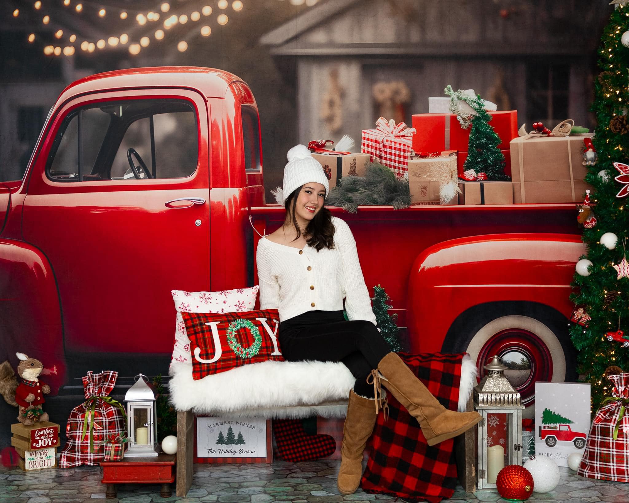 Offres Éclair Kate Noël Voiture rouge Cadeaux Toile de fond en Laine pour la photographie - Kate Backdrop FR