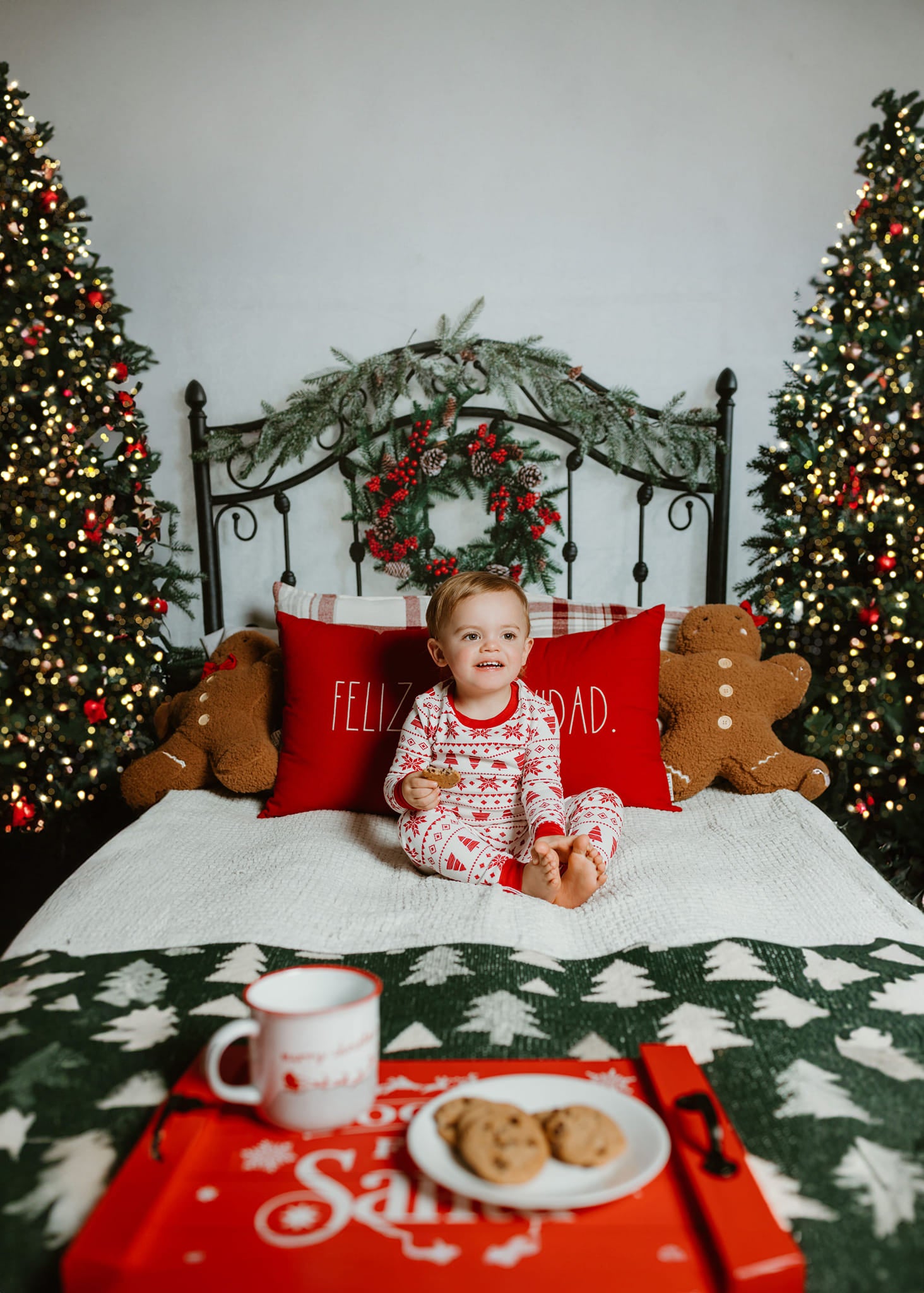 Kate Tête de lit Noël Arbre Vert Toile de fond conçue par Emetselch