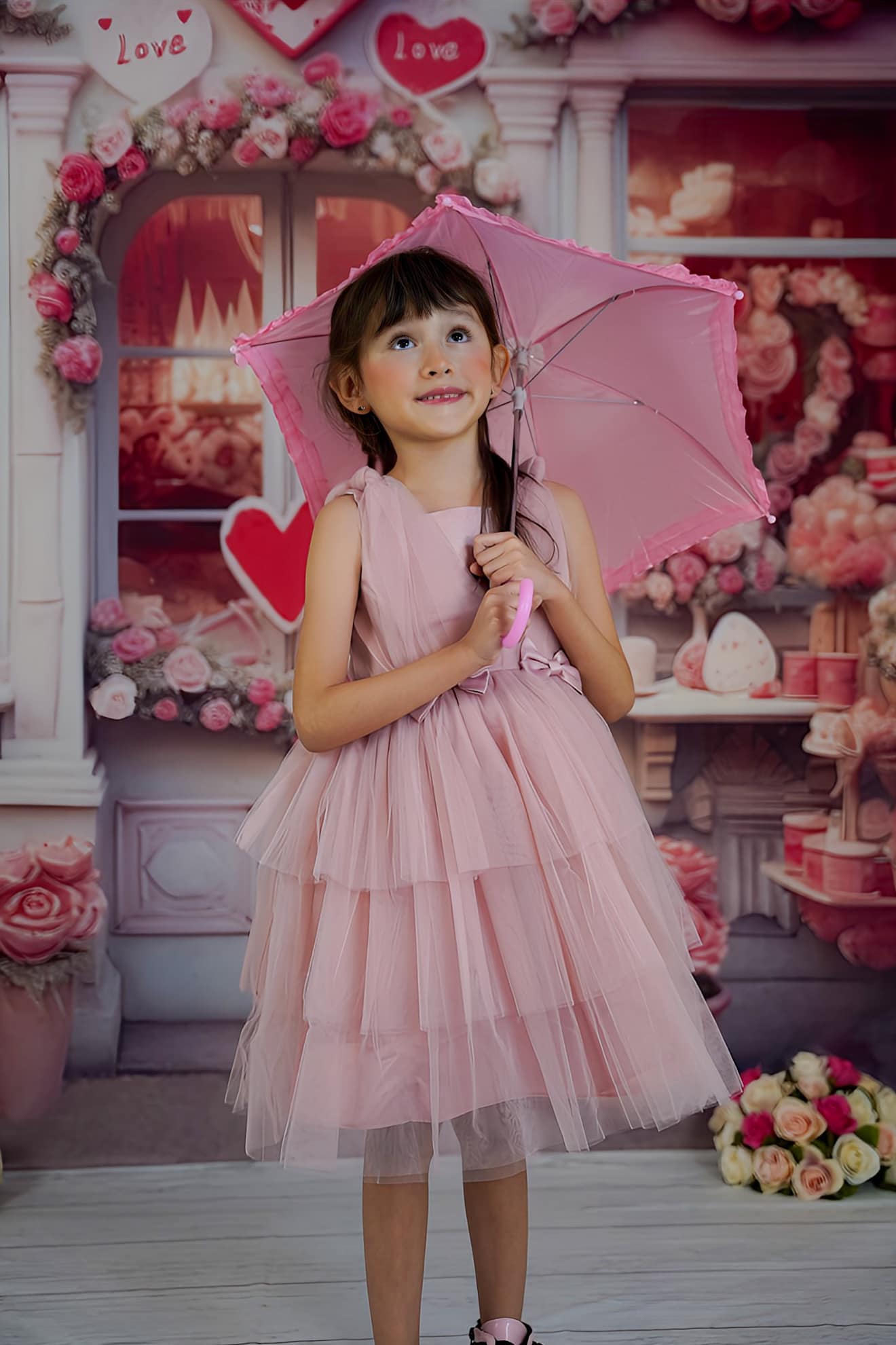 Kate Saint Valentin Rose Boutique de Fleurs Toile de fond conçue par Chain Photographie - Kate Backdrop FR