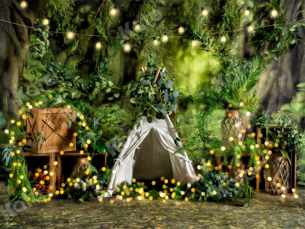 Kate Anniversaire Jungle Camping Garçon Toile de fond conçue par Emetselch - Kate Backdrop FR