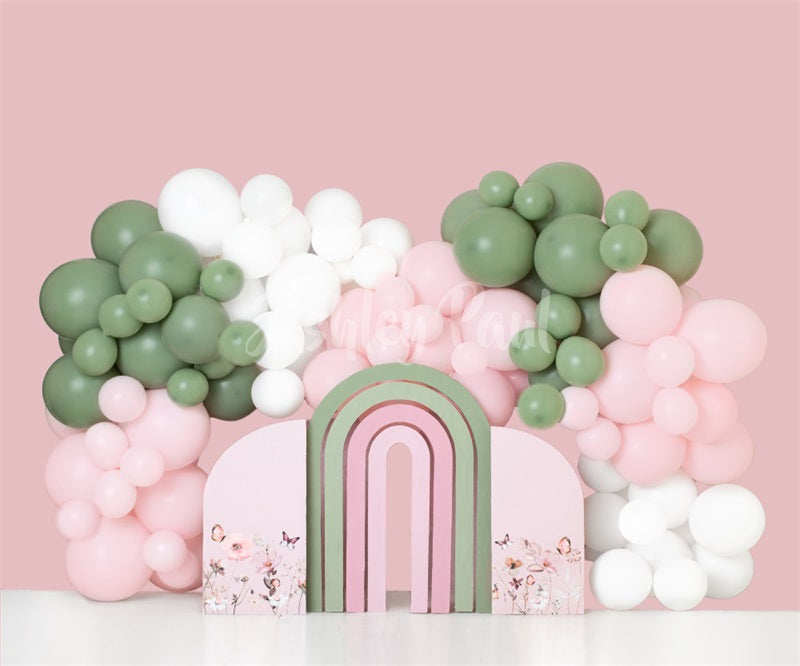 Kate Rose Arche de ballons Anniversaire Toile de fond conçu par Ashley Paul - Kate Backdrop FR