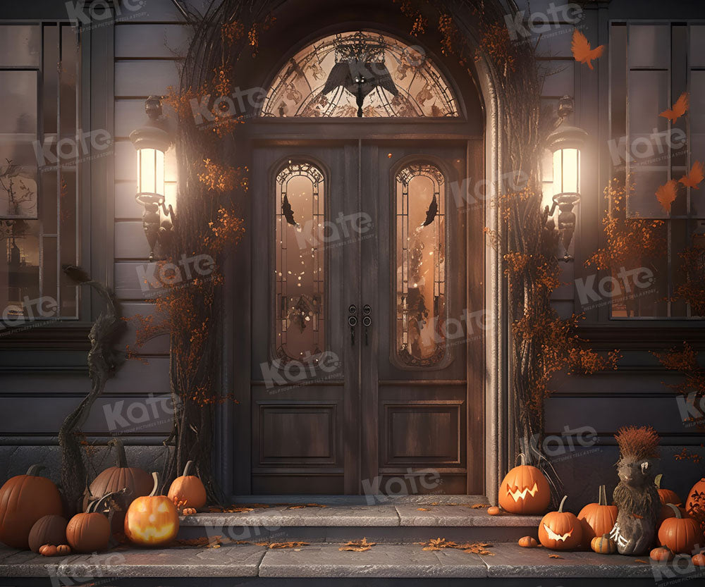 Kate Automne Citrouille Nuit Halloween Toile de fond pour la photographie - Kate Backdrop FR