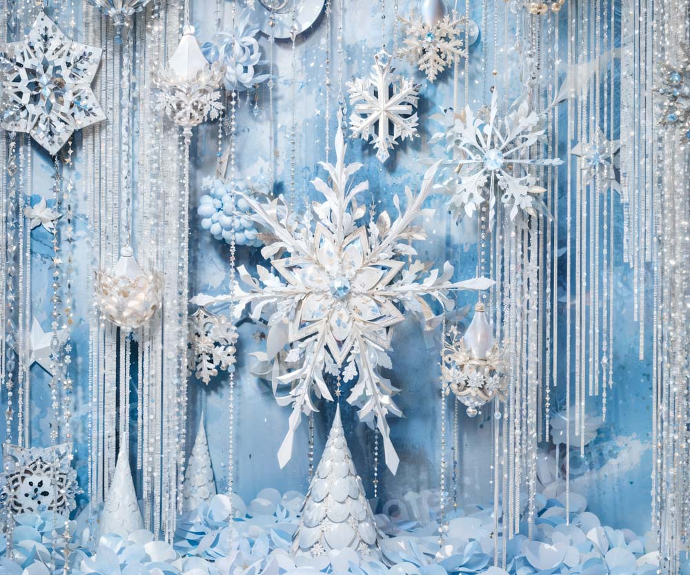 Kate Hiver Neige Blanc Bleu Toile de fond Conçu par Chain Photographie - Kate Backdrop FR