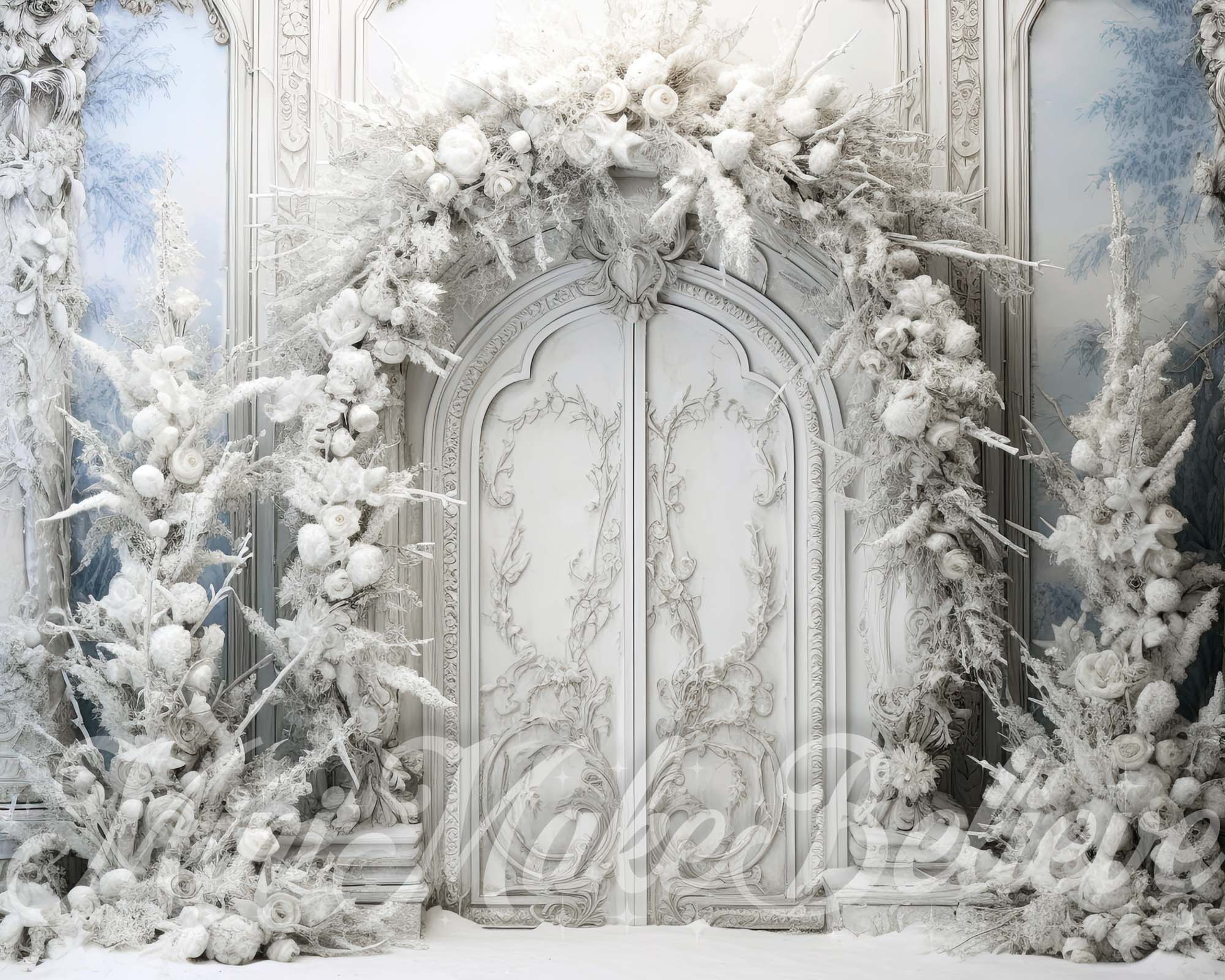 Kate Arche givrée Porte Hiver Noël Toile de fond conçue par Mini MakeBelieve - Kate Backdrop FR