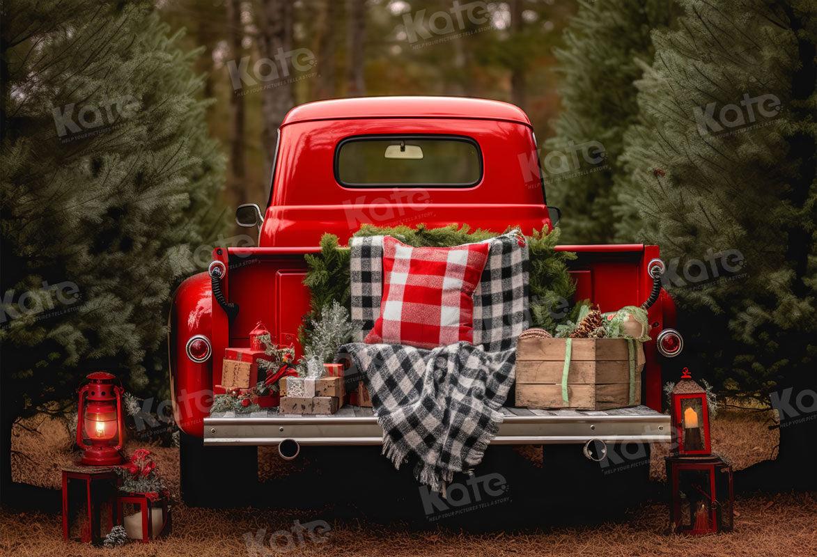 Kate Voiture Noël Arbres Toile de fond pour la photographie - Kate Backdrop FR