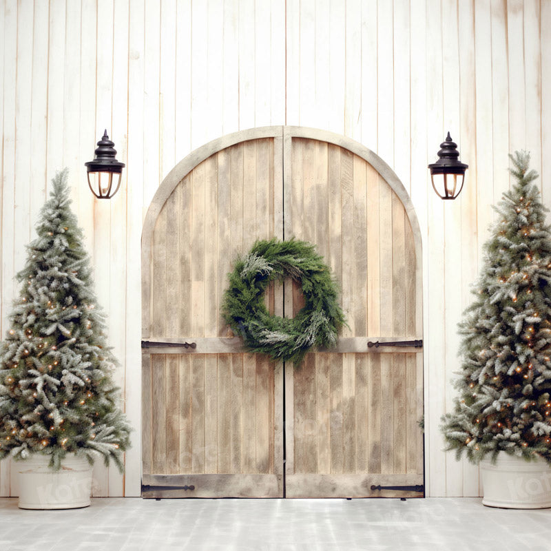 Kate Porte Arbre de Noël Blanc Bois Toile de fond pour la photographie - Kate Backdrop FR