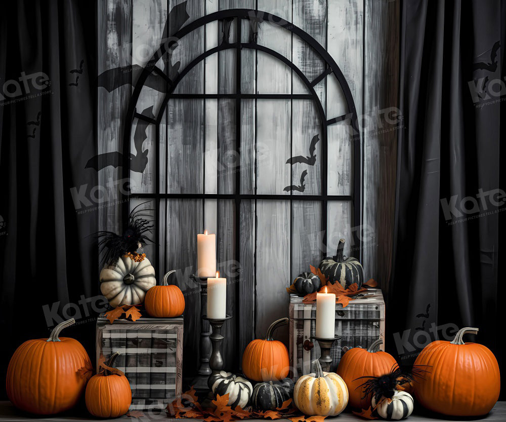 Kate Halloween Citrouille Noir Toile de fond pour la photographie - Kate Backdrop FR