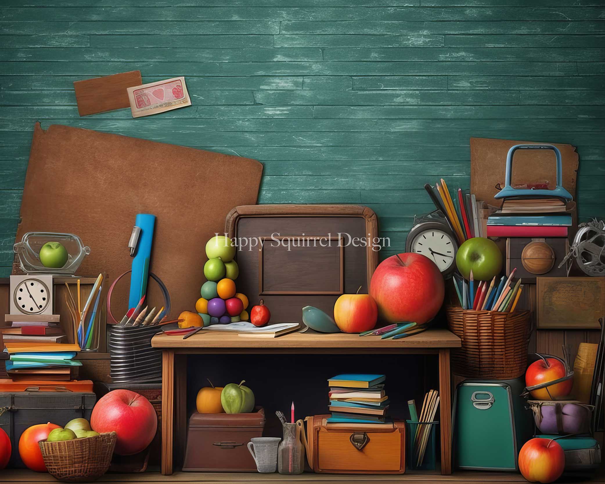 Kate Professeur Salle de classe Toile de fond Conçu par Happy Squirrel Design - Kate Backdrop FR