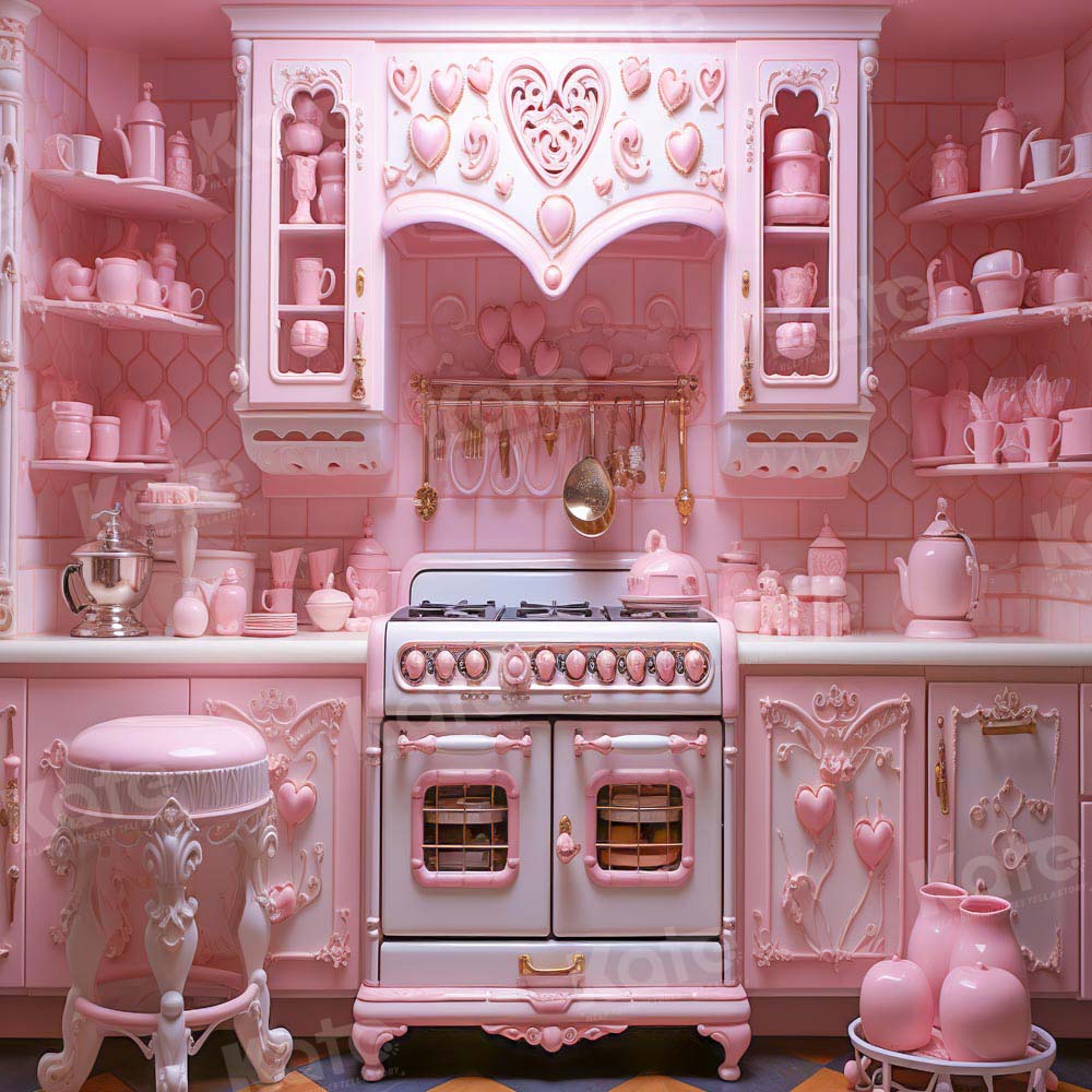 Kate Poupée Fantastique Cuisine Rose Toile de fond conçu par Emetselch - Kate Backdrop FR