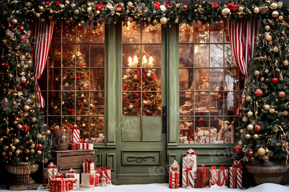 Kate Boutique Rouge Lumière Sapin de Noël Toile de fond pour la photographie