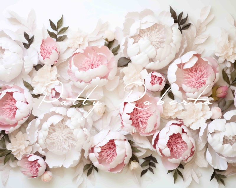 Kate Floral Pivoines Mur Mariage Toile de fond Conçu par Patty Robert - Kate Backdrop FR