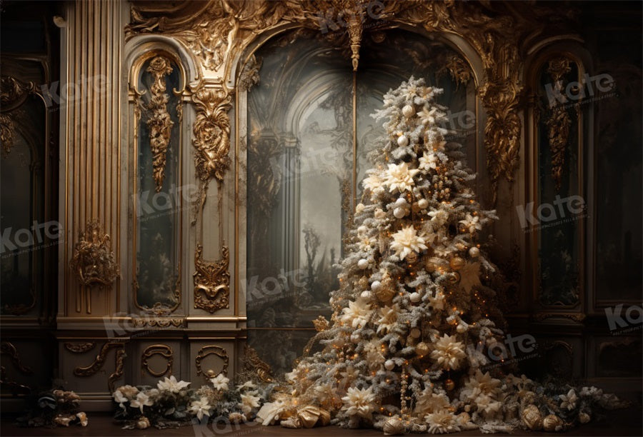 Kate Doré Vintage Sapin de Noël Toile de fond pour la photographie - Kate Backdrop FR