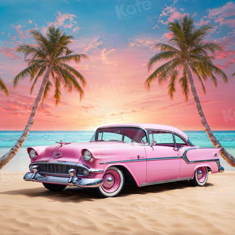 Kate Été Coucher de soleil Voiture Plage Toile de fond conçue par Chain Photographie - Kate Backdrop FR