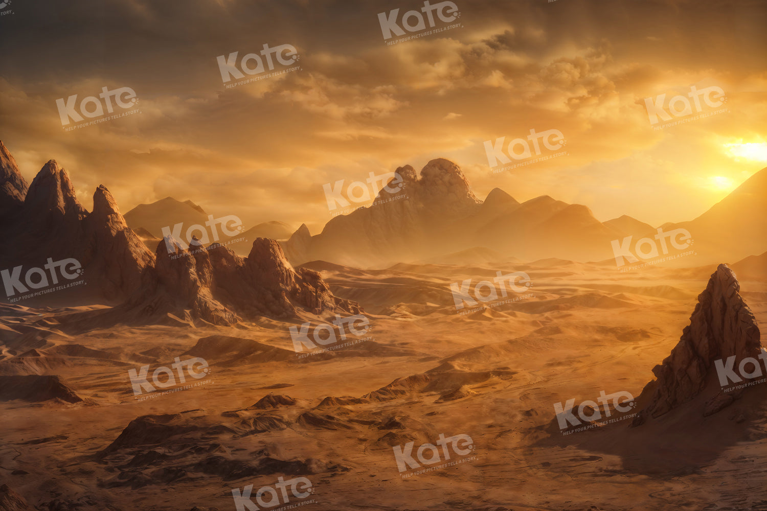 Kate Dune Coucher de soleil Sable Toile de fond pour la photographie - Kate Backdrop FR