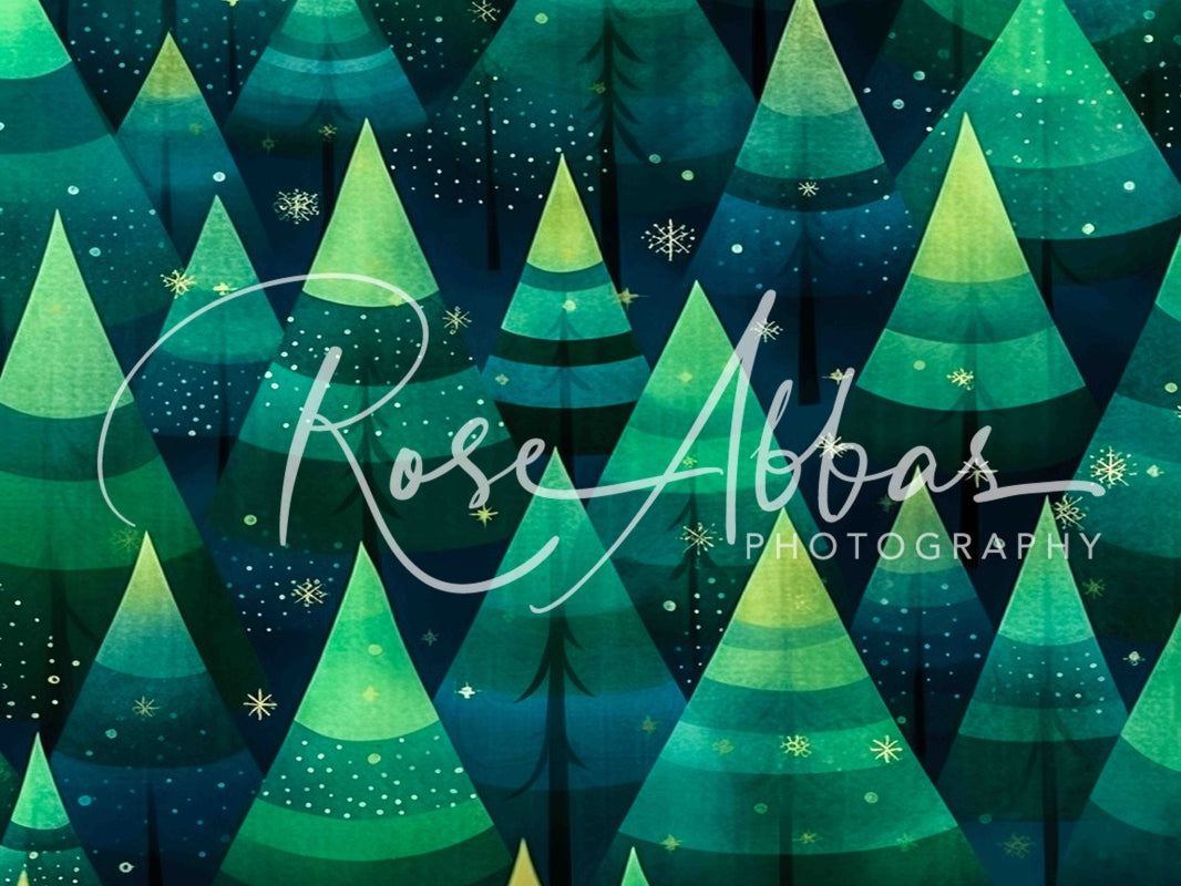 Kate Abstrait Arbres de Noël Toile de fond conçue par Rose Abbas - Kate Backdrop FR