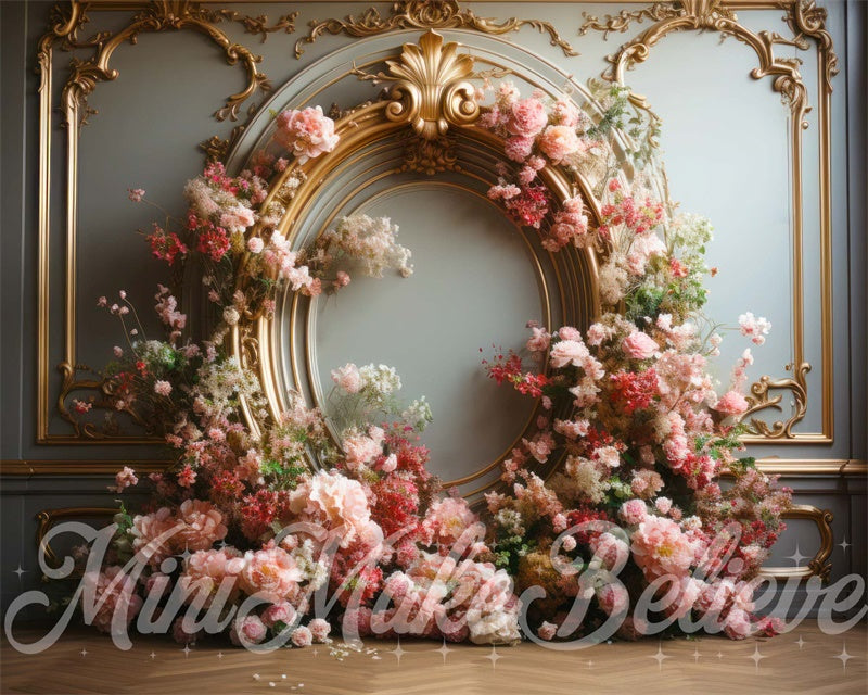 Kate Anniversaire Cadre Floral Rose Mur Toile de fond conçue par Mini MakeBelieve - Kate Backdrop FR