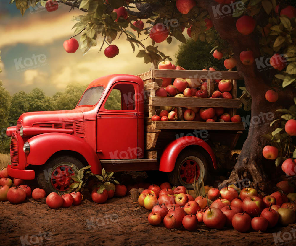 Kate Voiture Pomme Récolte Automne Toile de fond pour la photographie