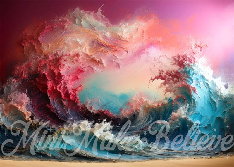 Kate Peinture Coucher de soleil Vagues Toile de fond conçue par Mini MakeBelieve - Kate Backdrop FR