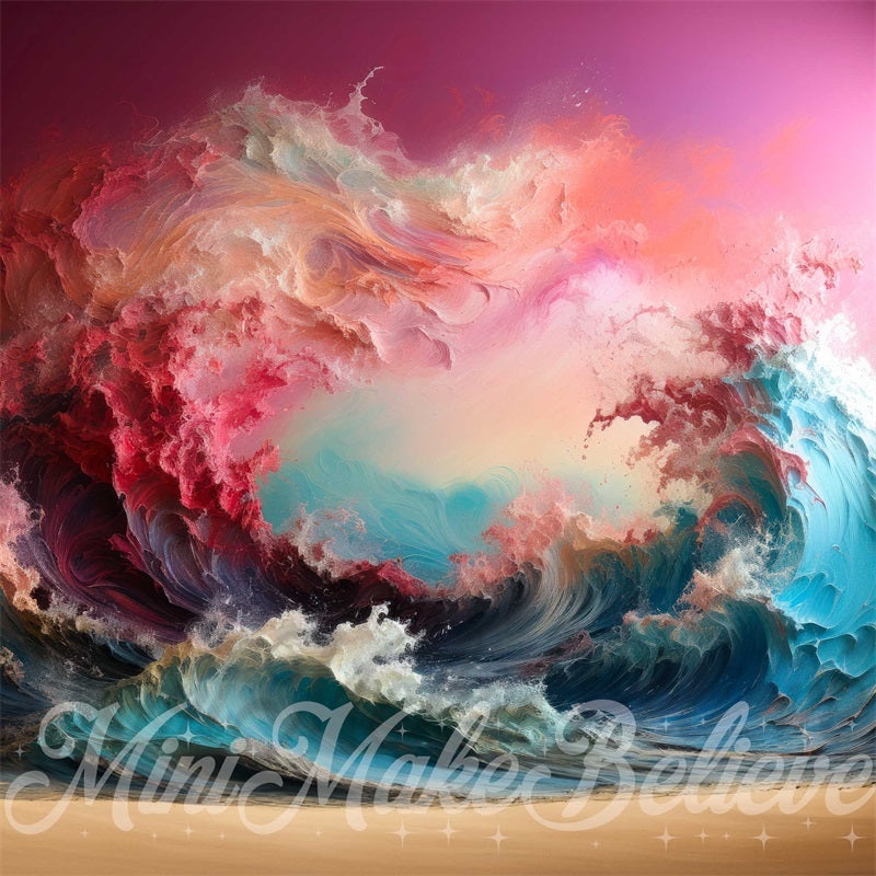 Kate Peinture Coucher de soleil Vagues Toile de fond conçue par Mini MakeBelieve - Kate Backdrop FR