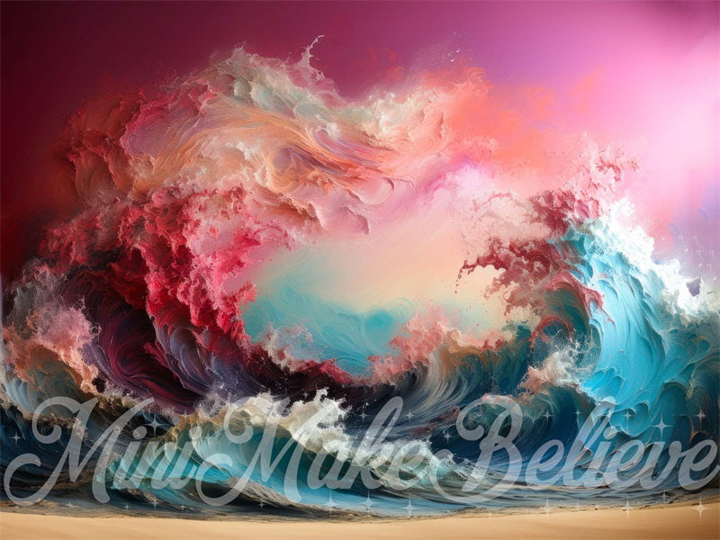 Kate Peinture Coucher de soleil Vagues Toile de fond conçue par Mini MakeBelieve - Kate Backdrop FR