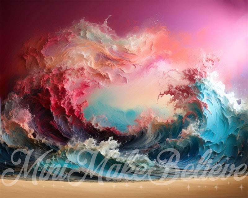 Kate Peinture Coucher de soleil Vagues Toile de fond conçue par Mini MakeBelieve - Kate Backdrop FR