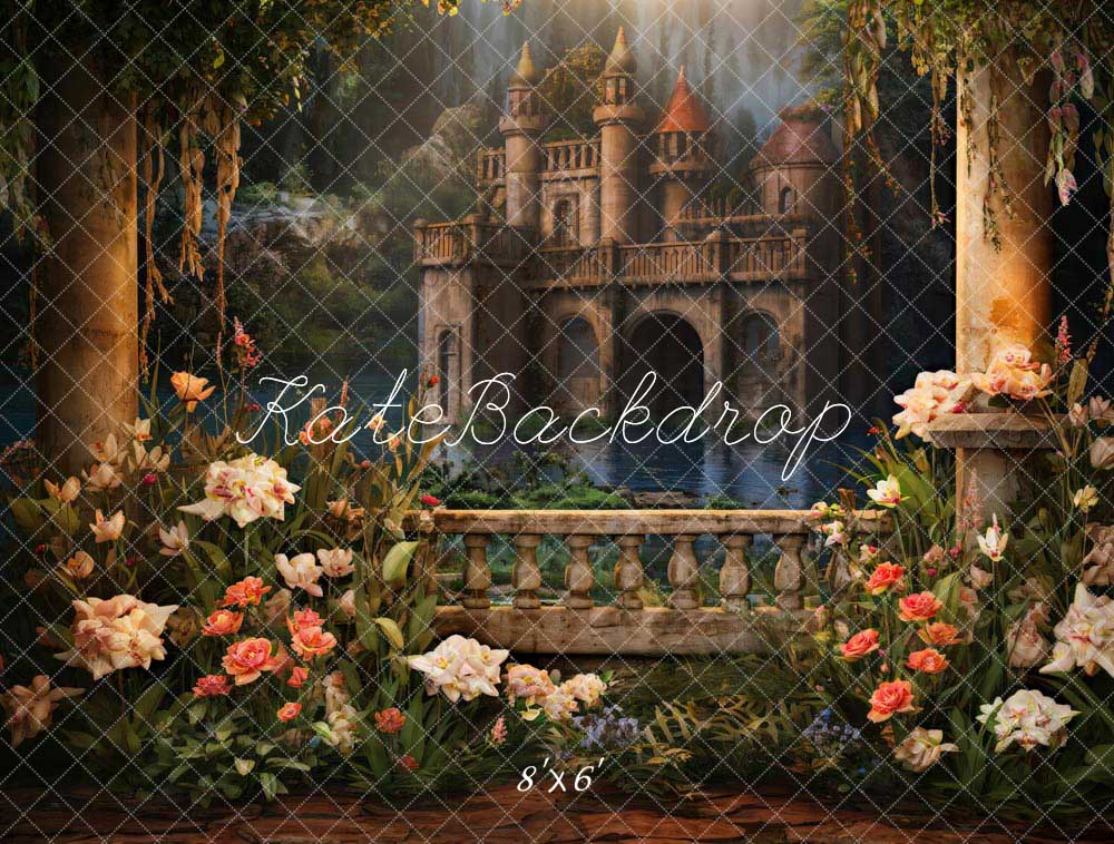 Kate Printemps Fleur Château Vintage Toile de fond conçue par Chain Photographie - Kate Backdrop FR