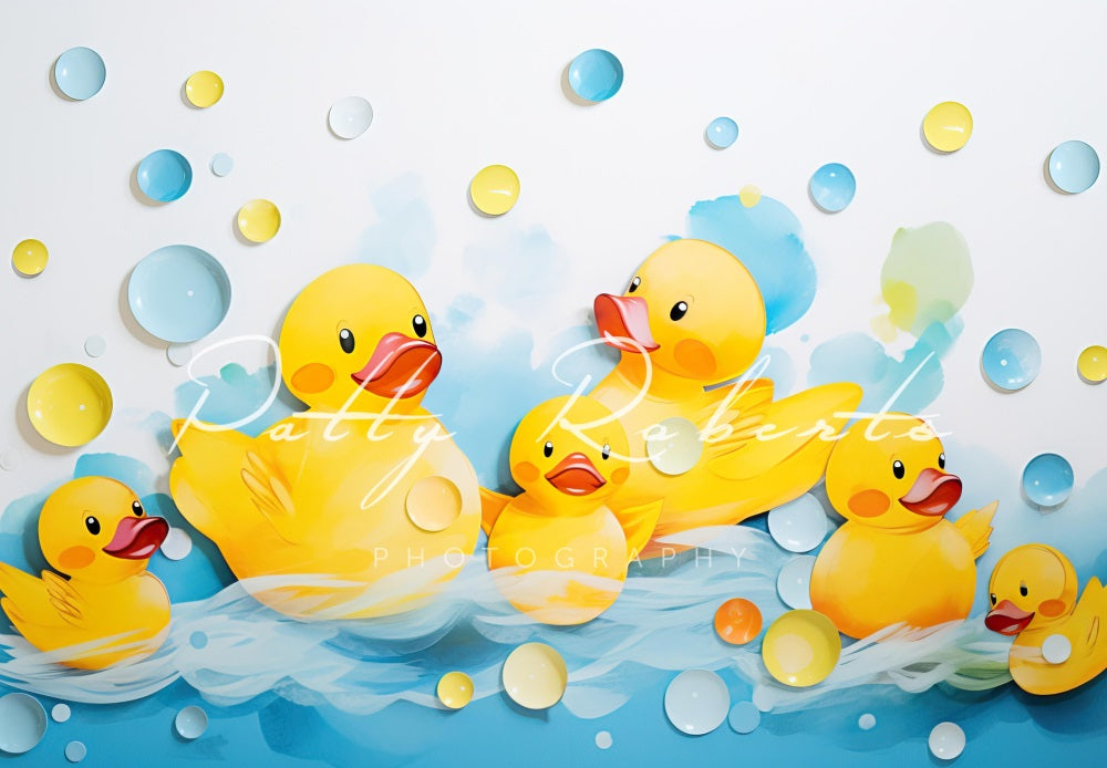 Kate Bain Canards jaunes Enfant Cake smash Toile de fond conçue par Patty Robert - Kate Backdrop FR