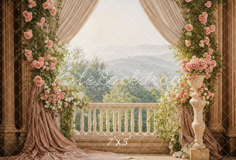 Kate Printemps Fleurs Rideau Balcon Mariage Toile de fond conçue par Emetselch - Kate Backdrop FR