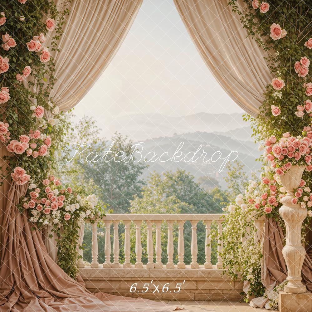 Kate Printemps Fleurs Rideau Balcon Mariage Toile de fond conçue par Emetselch - Kate Backdrop FR