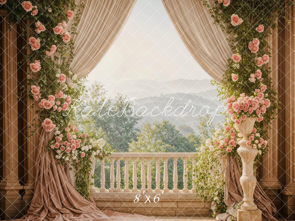 Kate Printemps Fleurs Rideau Balcon Mariage Toile de fond conçue par Emetselch - Kate Backdrop FR