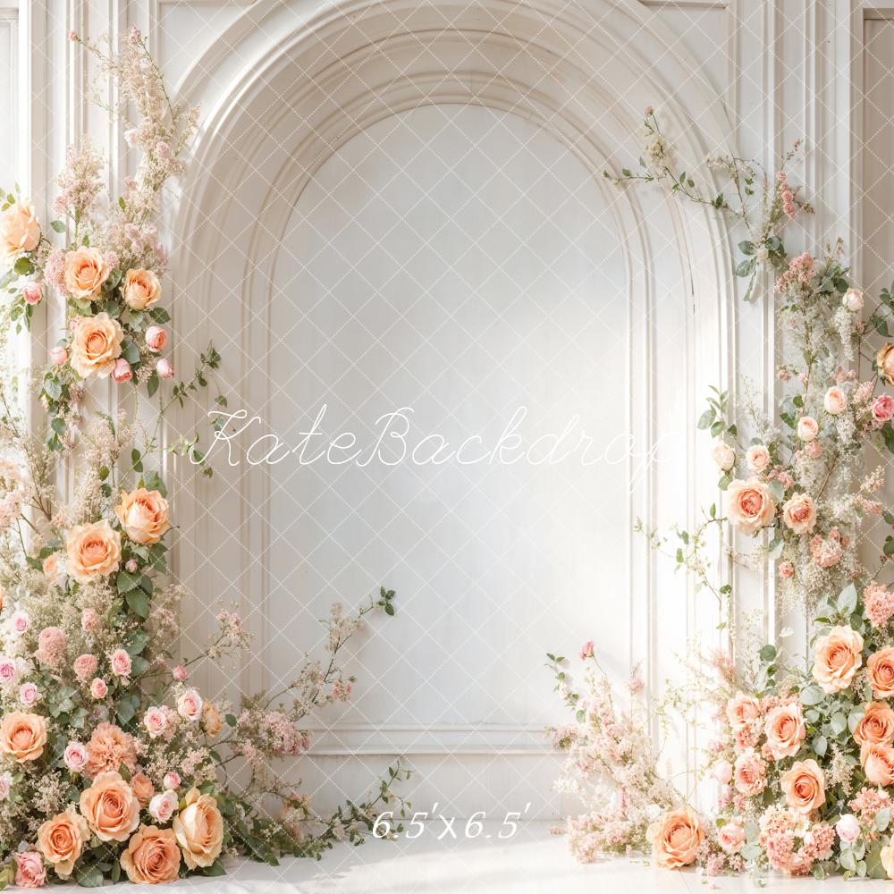 Kate Printemps Mariage Fleurs Blanc Arche Mur Toile de fond conçue par Emetselch - Kate Backdrop FR