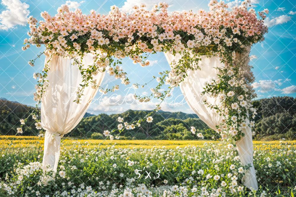 Kate Été Mariage Fleur Rideau Prairie Montagne Toile de fond conçue par Emetselch - Kate Backdrop FR