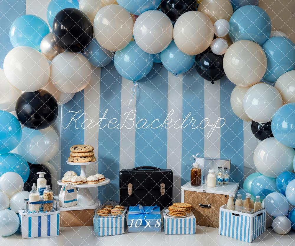 Kate Biscuits Arche de ballon Bleu Cake smash Toile de fond conçue par Emetselch - Kate Backdrop FR