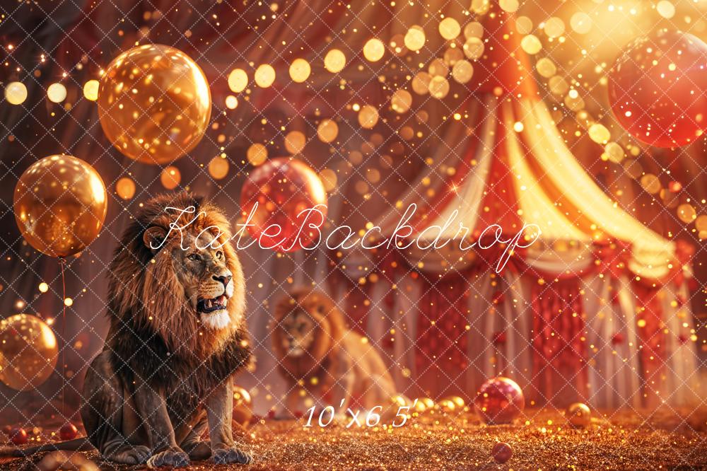 Kate Bokeh Lumière Lion Doré Ballon Cirque Toile de fond conçue par Chain Photographie - Kate Backdrop FR