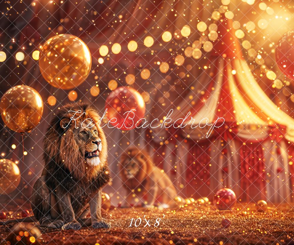 Kate Bokeh Lumière Lion Doré Ballon Cirque Toile de fond conçue par Chain Photographie - Kate Backdrop FR