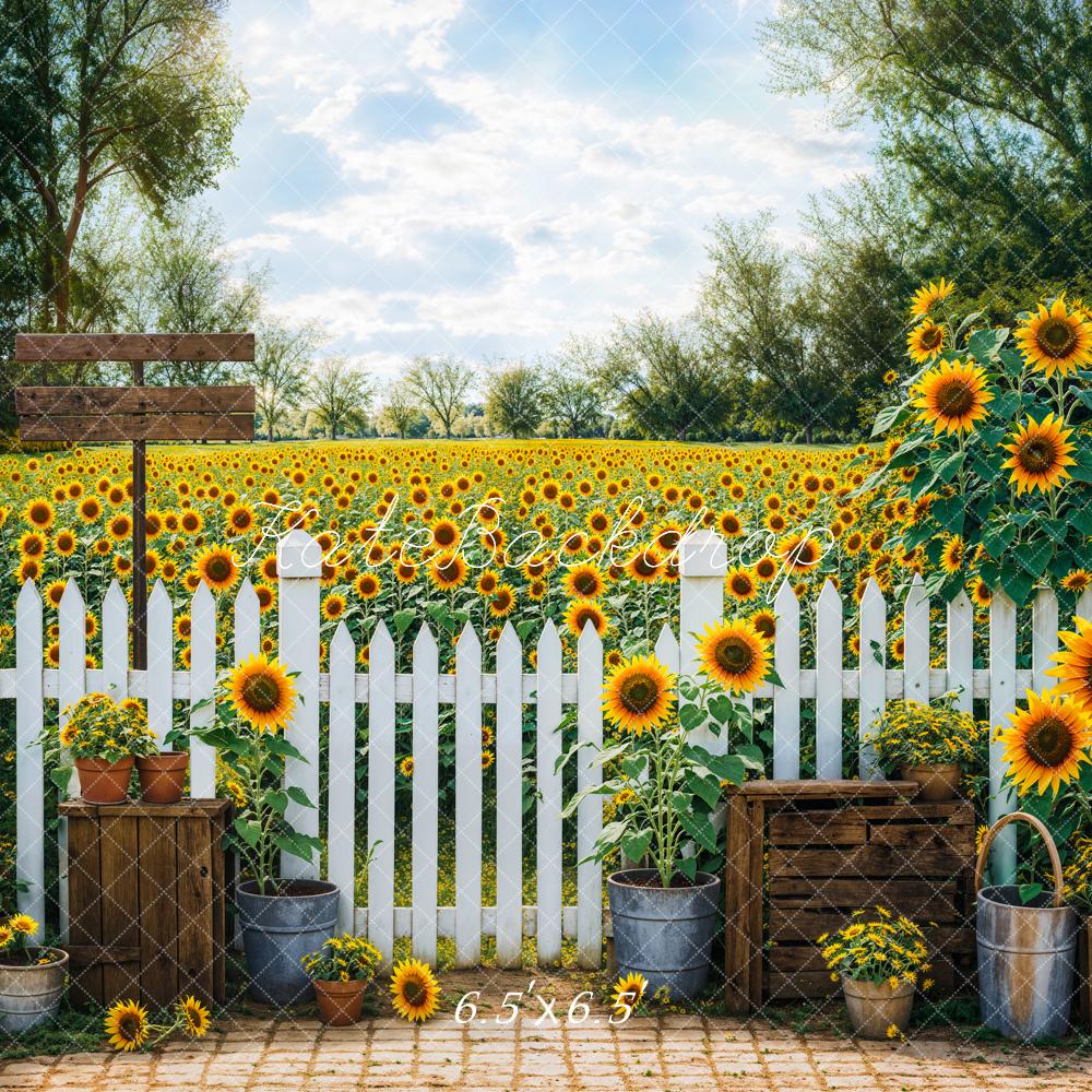 Kate Été Extérieur Jaune Jardin de tournesols Toile de fond conçue par Emetselch - Kate Backdrop FR