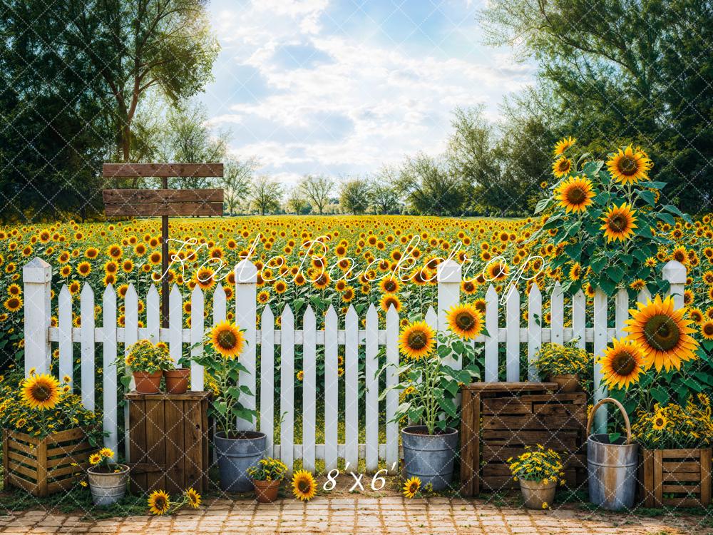 Kate Été Extérieur Jaune Jardin de tournesols Toile de fond conçue par Emetselch - Kate Backdrop FR