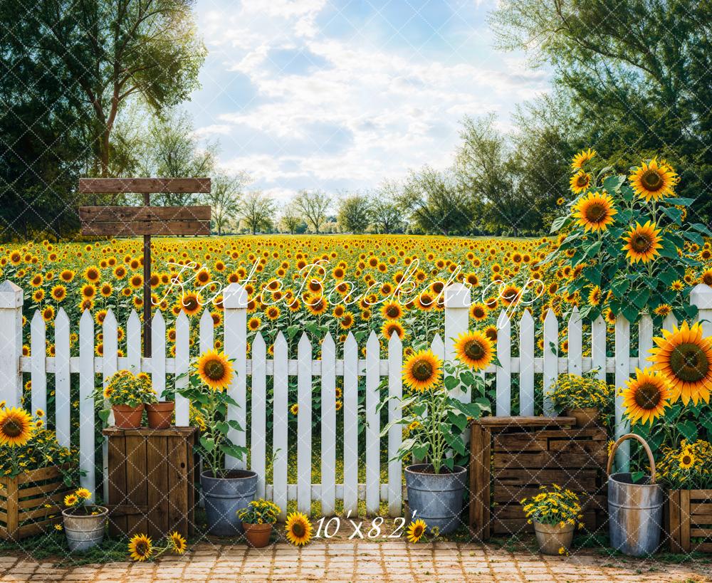 Kate Été Extérieur Jaune Jardin de tournesols Toile de fond conçue par Emetselch - Kate Backdrop FR