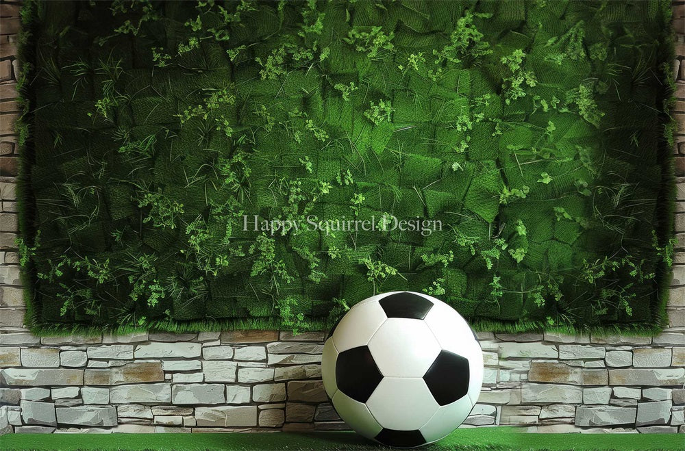 Kate Football Sport Mur Végétal Vert Toile de fond Conçu par Happy Squirrel Design - Kate Backdrop FR