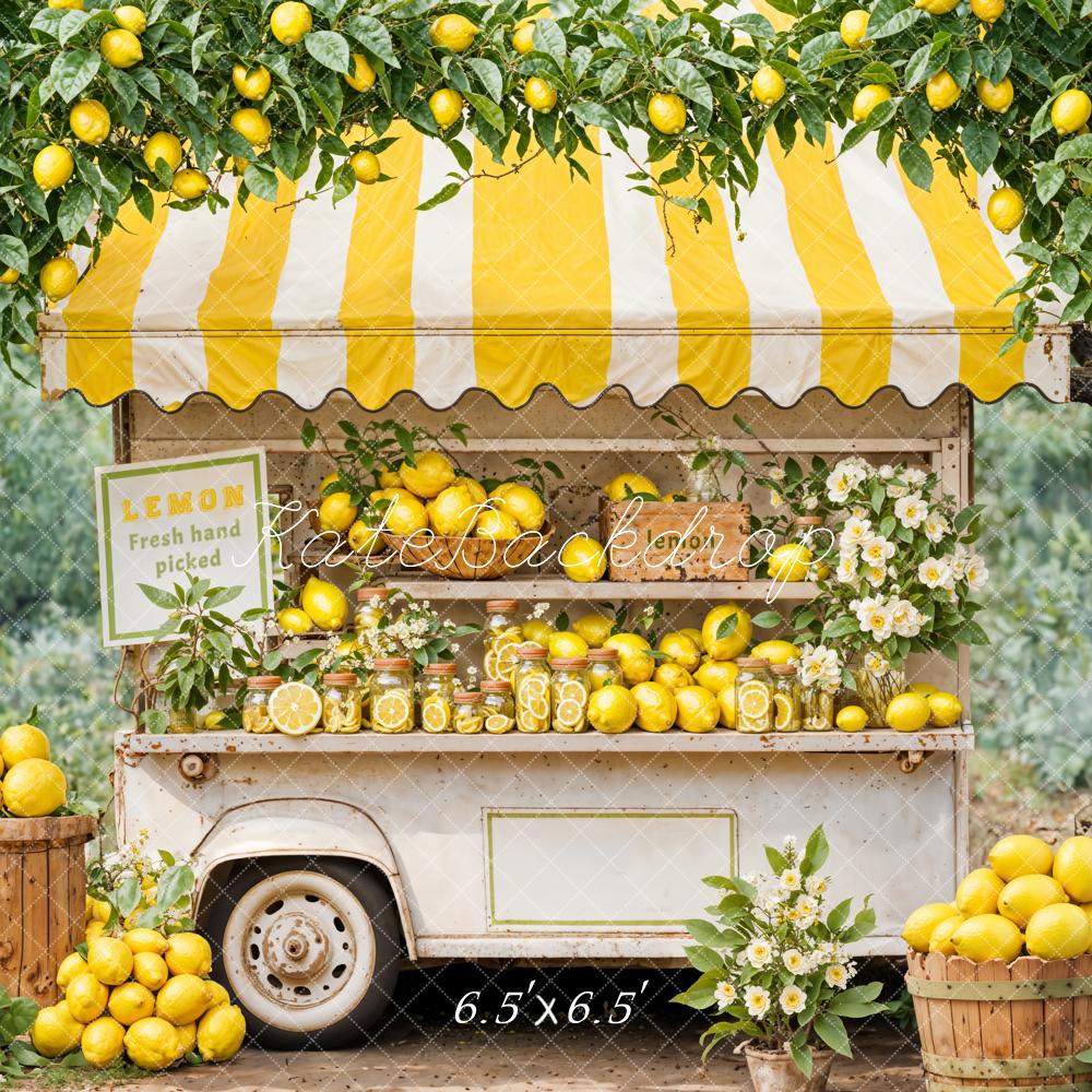 Kate Été Stand de citron Jaune Magasin Extérieur Toile de fond conçue par Emetselch - Kate Backdrop FR